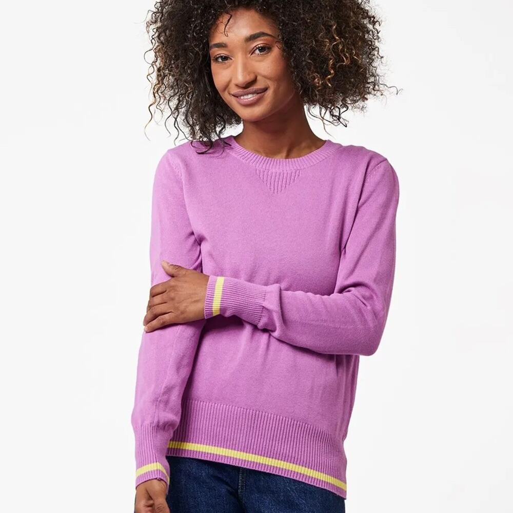 Pact 100% Organic Cotton Purple Lightweight Knit Crewneck Sweater Size XXL